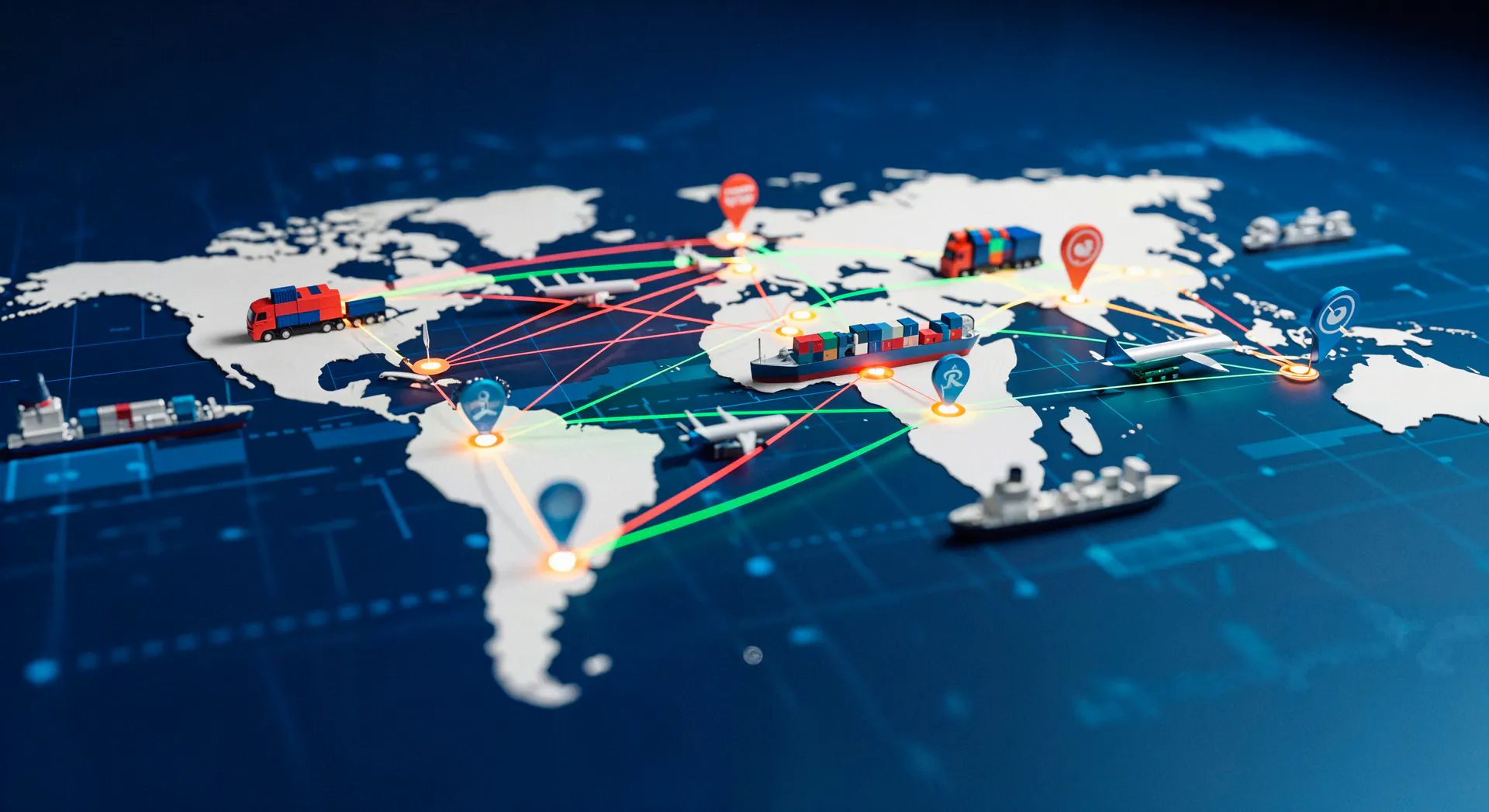 Aviation and logistics operations map