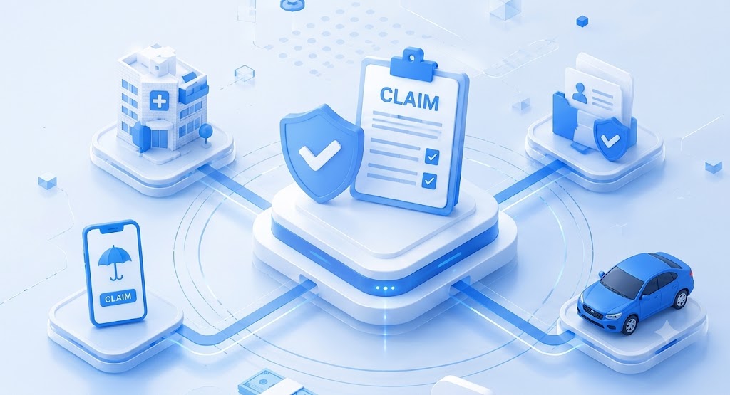 Digital claims management illustration